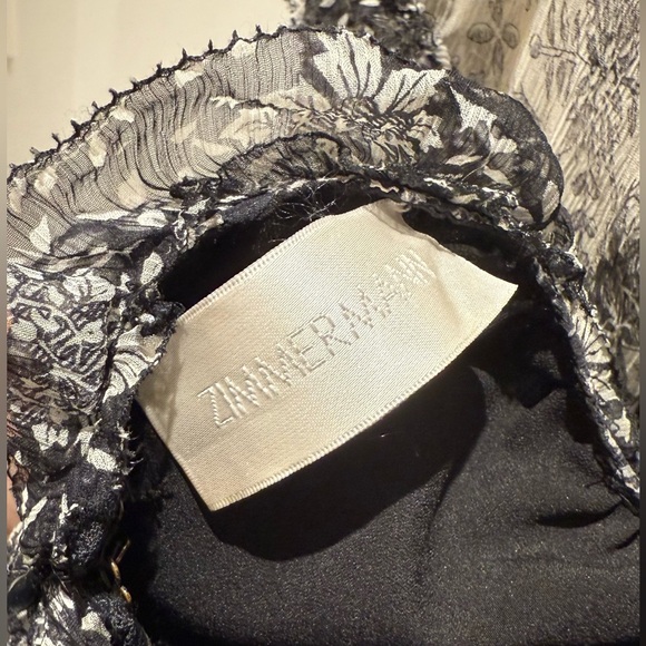 Zimmermann divinity ruffle long sleeve backless mini dress size 0 - Picture 5 of 5